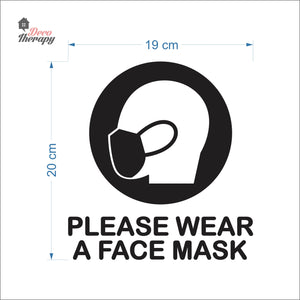 Please Wear A Face Mask Round Sign Sticker Self-Adhesive Decotherapy