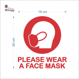 Please Wear A Face Mask Round Sign Sticker Self-Adhesive Decotherapy