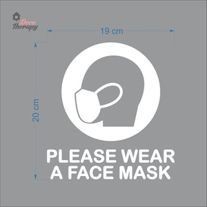 Please Wear A Face Mask Round Sign Sticker Self-Adhesive Decotherapy