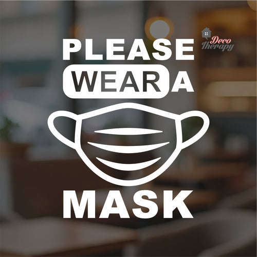 Please Wear A Mask Sign Sticker Self-Adhesive Decotherapy