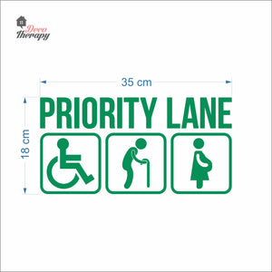 Priority Lane Sign Sticker Self-Adhesive Decotherapy