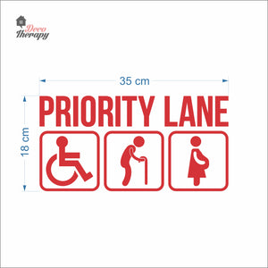 Priority Lane Sign Sticker Self-Adhesive Decotherapy