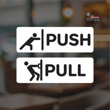 Load image into Gallery viewer, Push Pull Horizontal Door Sign Sticker Self-Adhesive Decotherapy