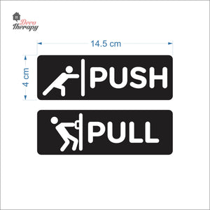 Push Pull Horizontal Door Sign Sticker Self-Adhesive Decotherapy
