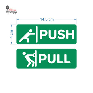 Push Pull Horizontal Door Sign Sticker Self-Adhesive Decotherapy