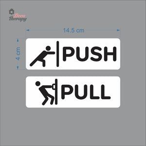 Push Pull Horizontal Door Sign Sticker Self-Adhesive Decotherapy