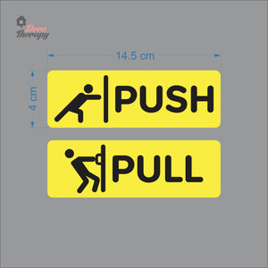 Push Pull Horizontal Door Sign Sticker Self-Adhesive Decotherapy