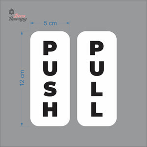 Push Pull Text Door Sign Sticker Self-Adhesive Decotherapy