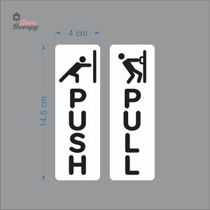 Push Pull Vertical Door Sign Sticker Self-Adhesive Decotherapy