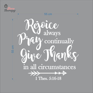 Rejoice Always Pray Continually Give Thanks Wall Decal Decotherapy