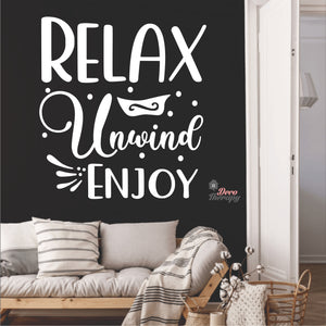 Relax Unwind Enjoy Skin Care Spa Salon Wall Decal Decotherapy