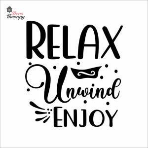 Relax Unwind Enjoy Skin Care Spa Salon Wall Decal Decotherapy