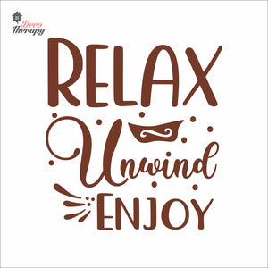 Relax Unwind Enjoy Skin Care Spa Salon Wall Decal Decotherapy