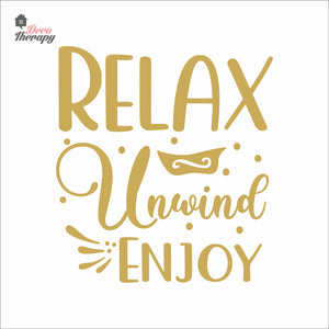 Relax Unwind Enjoy Skin Care Spa Salon Wall Decal Decotherapy