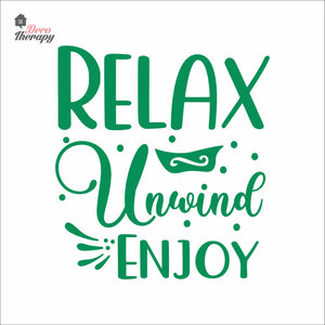 Relax Unwind Enjoy Skin Care Spa Salon Wall Decal Decotherapy