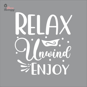 Relax Unwind Enjoy Skin Care Spa Salon Wall Decal Decotherapy