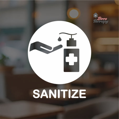 Sanitize Sign Sticker Self-Adhesive Decotherapy