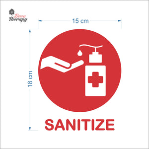 Sanitize Sign Sticker Self-Adhesive Decotherapy