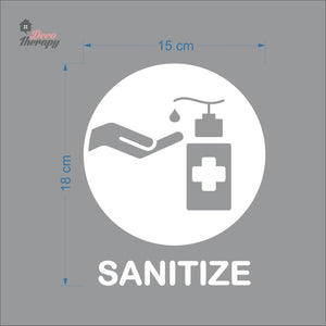Sanitize Sign Sticker Self-Adhesive Decotherapy