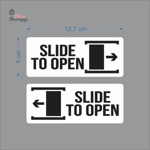 Slide To Open Sign Sticker Self-Adhesive Decotherapy