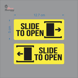 Slide To Open Sign Sticker Self-Adhesive Decotherapy