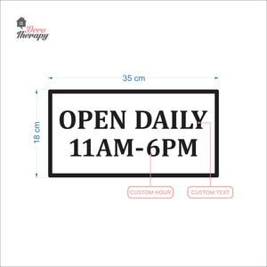 Customized Store Hours Wall Decal Decotherapy