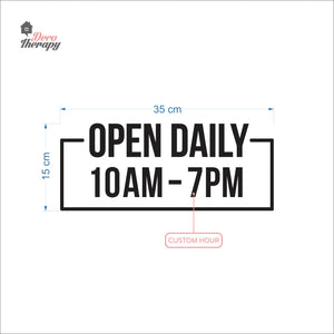 Customized Store Hours Wall Decal Decotherapy