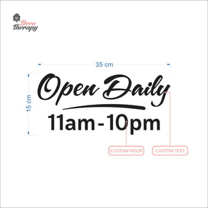 Customized Store Hours Wall Decal Decotherapy