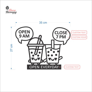 Customized Store Hours Wall Decal Decotherapy
