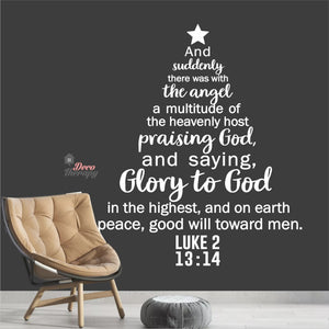 Suddenly There Was With The Angel Praising God Christmas Wall Decal Decotherapy
