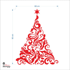 Swirl Christmas Tree Wall Decal