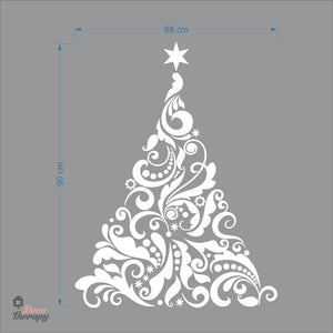 Swirl Christmas Tree Wall Decal