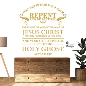 Then Peter Said Unto Them Repent And Be Baptized Wall Decal Decotherapy