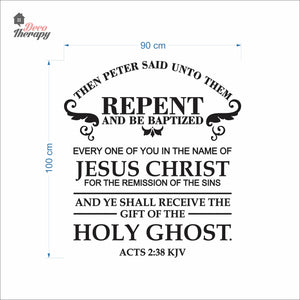 Then Peter Said Unto Them Repent And Be Baptized Wall Decal Decotherapy