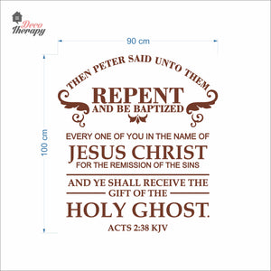 Then Peter Said Unto Them Repent And Be Baptized Wall Decal Decotherapy