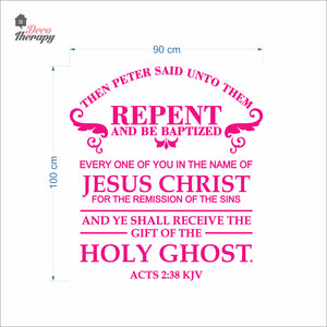 Then Peter Said Unto Them Repent And Be Baptized Wall Decal Decotherapy