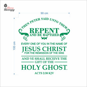Then Peter Said Unto Them Repent And Be Baptized Wall Decal Decotherapy