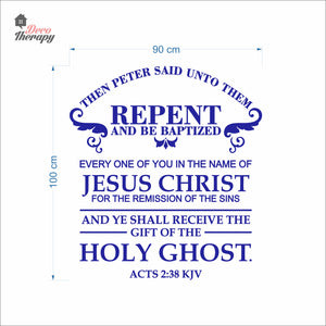 Then Peter Said Unto Them Repent And Be Baptized Wall Decal Decotherapy