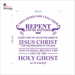 Then Peter Said Unto Them Repent And Be Baptized Wall Decal Decotherapy