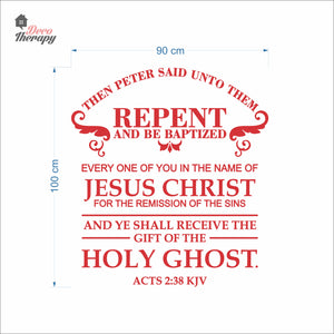 Then Peter Said Unto Them Repent And Be Baptized Wall Decal Decotherapy
