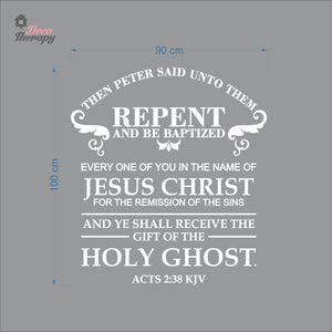 Then Peter Said Unto Them Repent And Be Baptized Wall Decal Decotherapy