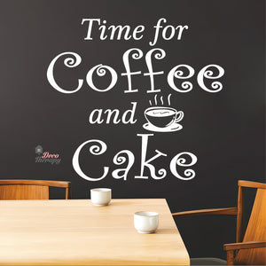 Time For Coffee & Cake Wall Decal Decotherapy