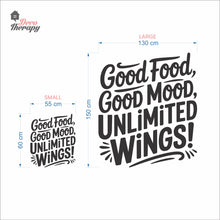 Load image into Gallery viewer, Unlimited Wings Good Food Good Mood Chicken Wings Wall Decal