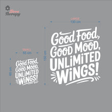 Load image into Gallery viewer, Unlimited Wings Good Food Good Mood Chicken Wings Wall Decal