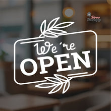Load image into Gallery viewer, We&#39;re Open Door Sign Sticker Self-Adhesive Decotherapy