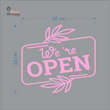 Load image into Gallery viewer, We&#39;re Open Door Sign Sticker Self-Adhesive Decotherapy