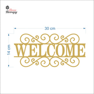 Welcome Monogram Door Sticker Self-Adhesive Decotherapy