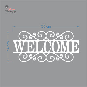Welcome Monogram Door Sticker Self-Adhesive Decotherapy