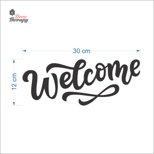 Welcome Script Font V1 Door Sign Sticker Self-Adhesive Decotherapy