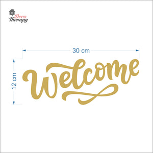 Welcome Script Font V1 Door Sign Sticker Self-Adhesive Decotherapy